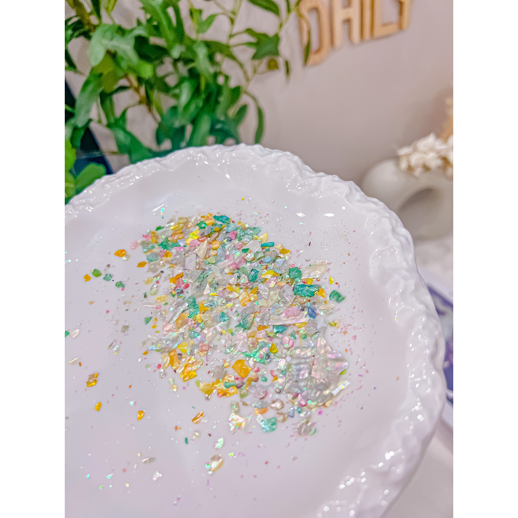 Vụn xà cừ tone nâu xanh