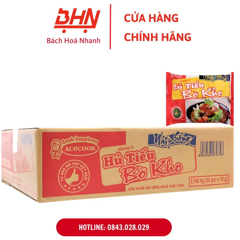 Thùng Hủ Tiếu Nhịp Sống 70Gr - VỊ BÒ KHO