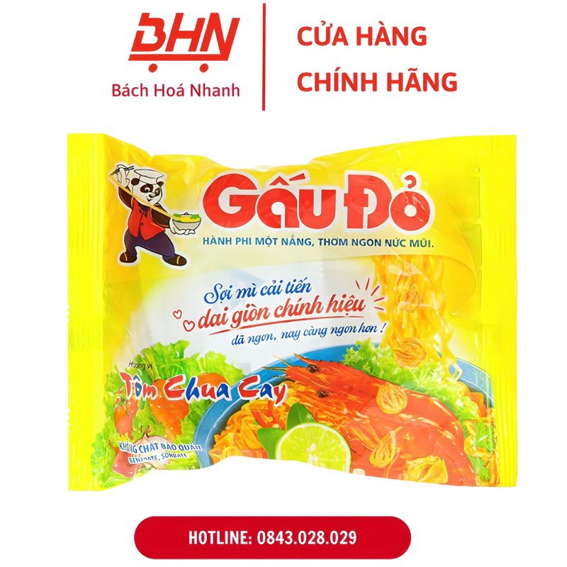 Mì Gấu Đỏ 63Gr - VỊ TÔM CHUA CAY