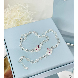 Lắc tay bạc mèo kitty cho bé gái