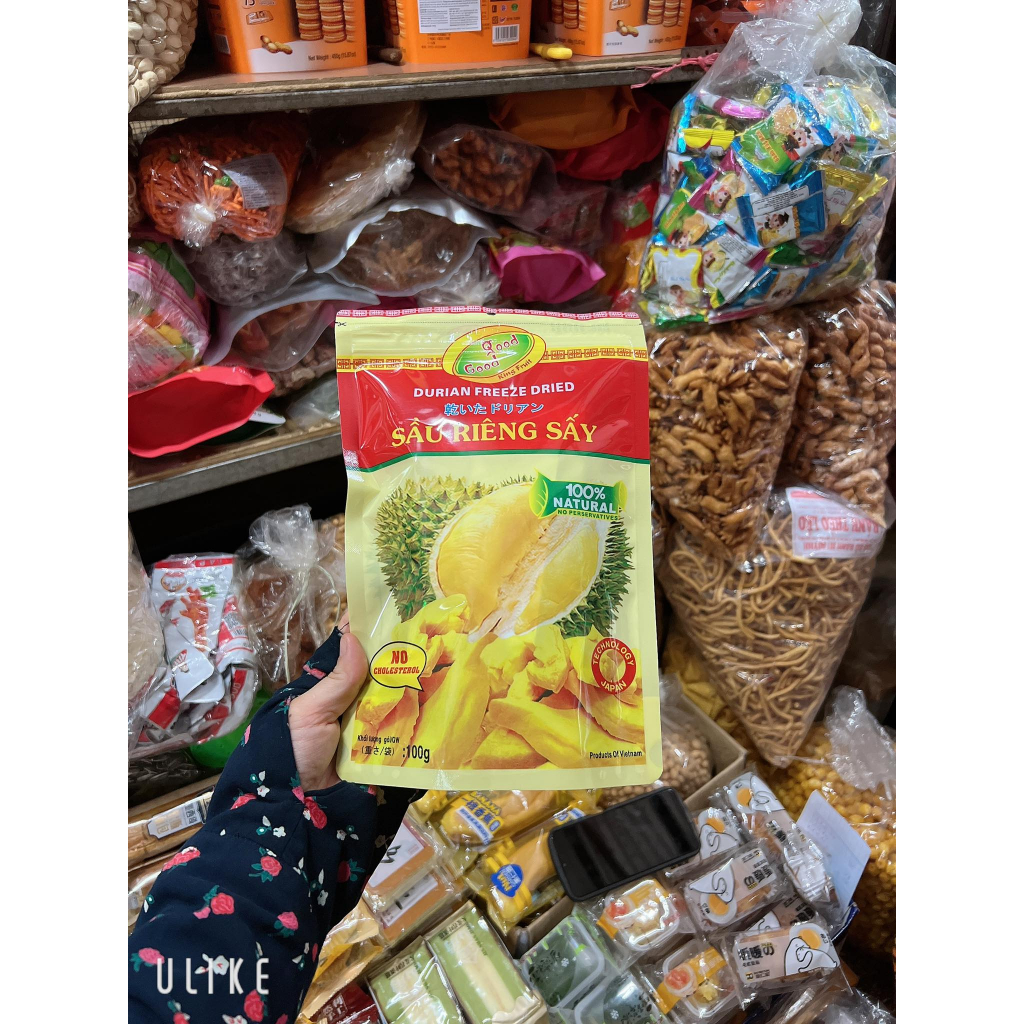 COMBO 4 GÓI SẦU RIÊNG SẤY THÁI LAN - giòn rụm, thơm ngon, gói nhỏ tiện dụng ( gói 100gr )