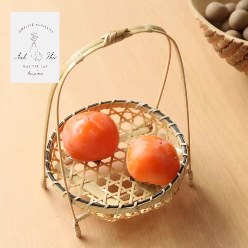 Kệ tre mắt thưa 1 tầng, kệ tre 1 tầng đan mắt cáo  shop mây tre đan Anh Thư