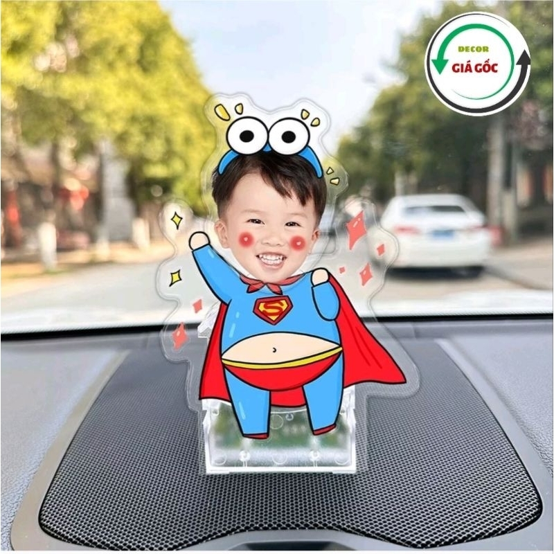 Standee lắc đầu Kute chạy bằng pin in theo yêu cầu, dùng để trang trí bàn làm việc, oto...