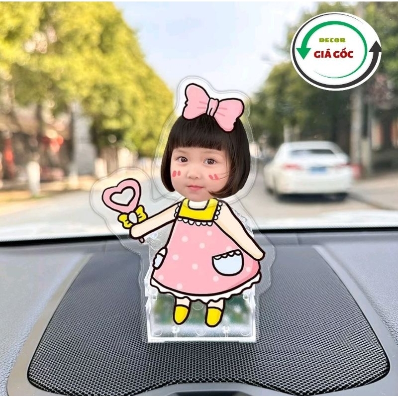 Standee lắc đầu Kute chạy bằng pin in theo yêu cầu, dùng để trang trí bàn làm việc, oto...
