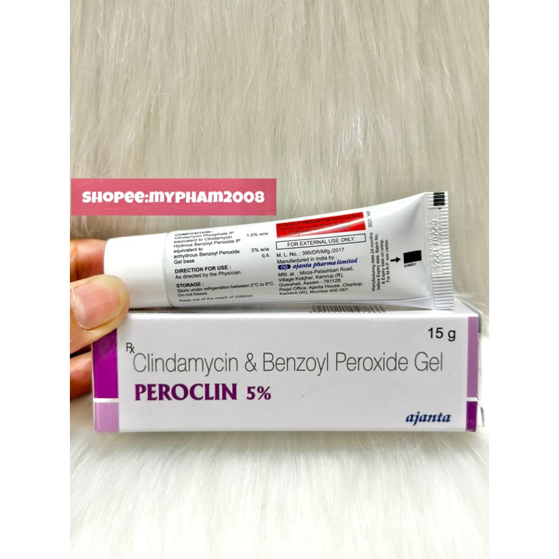 GEL PEROCLIN 5% CHẤM MỤN 15g.