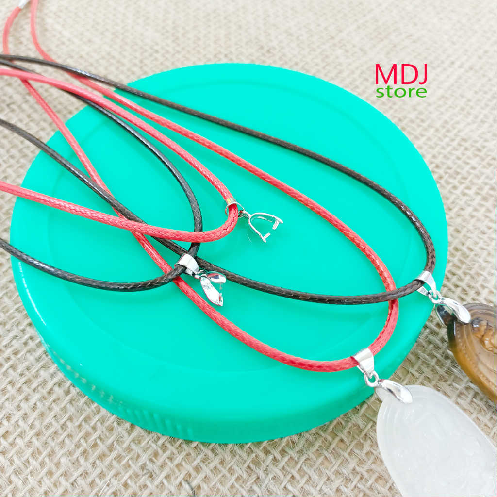 Dây đeo Phật bản mệnh có móc kẹp MDJ chất liệu cotton sáp size 2mm dài 45 cm