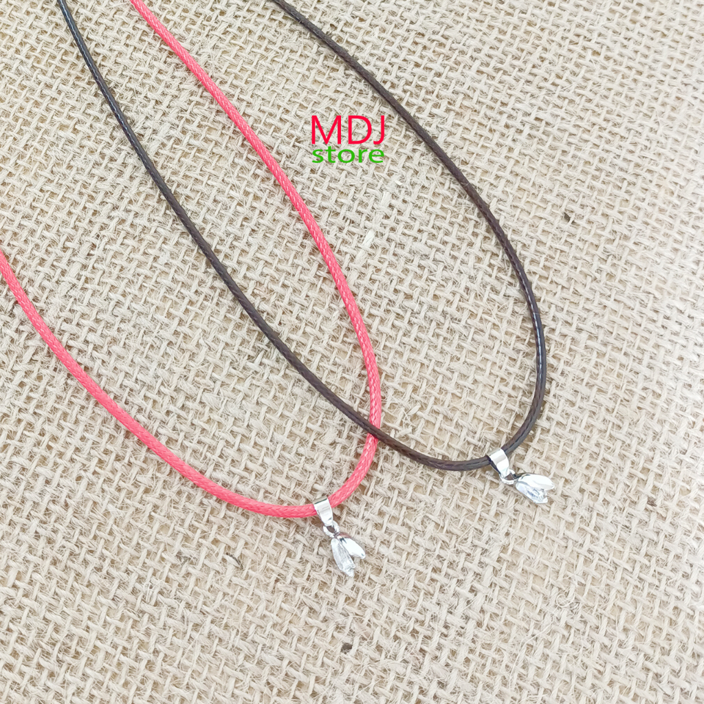 Dây đeo Phật bản mệnh có móc kẹp MDJ chất liệu cotton sáp size 2mm dài 45 cm