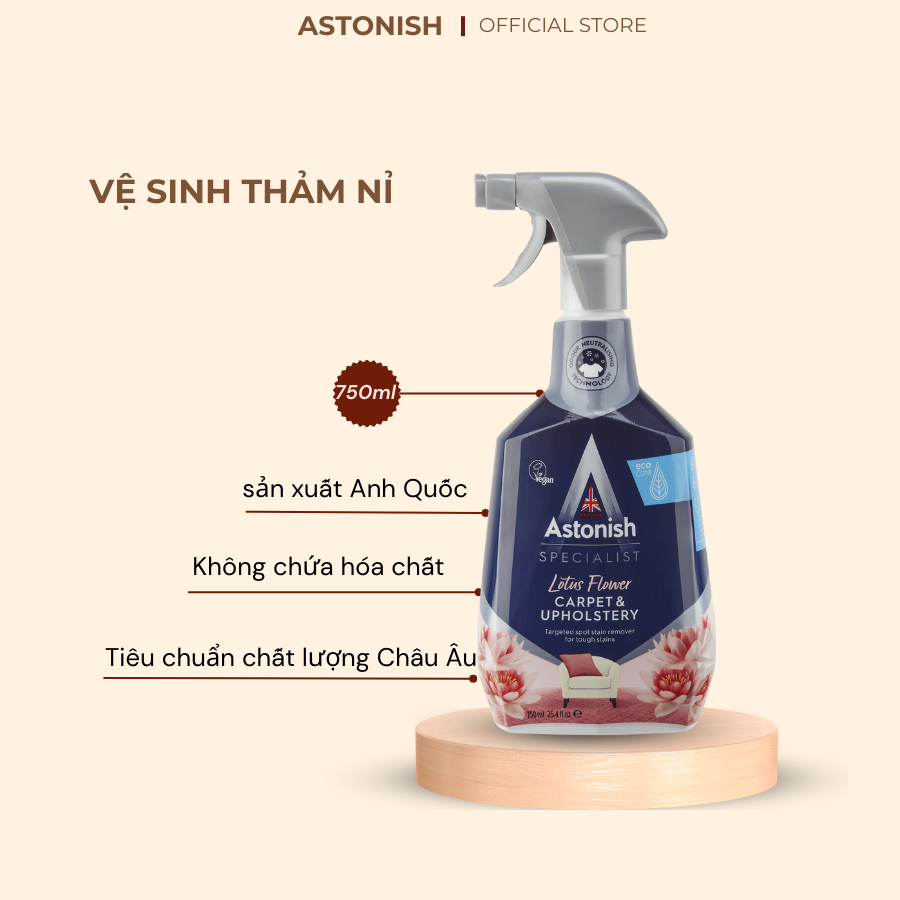 Vệ sinh thảm nỉ trải sàn ASTONISH vệ sinh ghế nỉ thảm yoga da lộn thảm nhung C6720