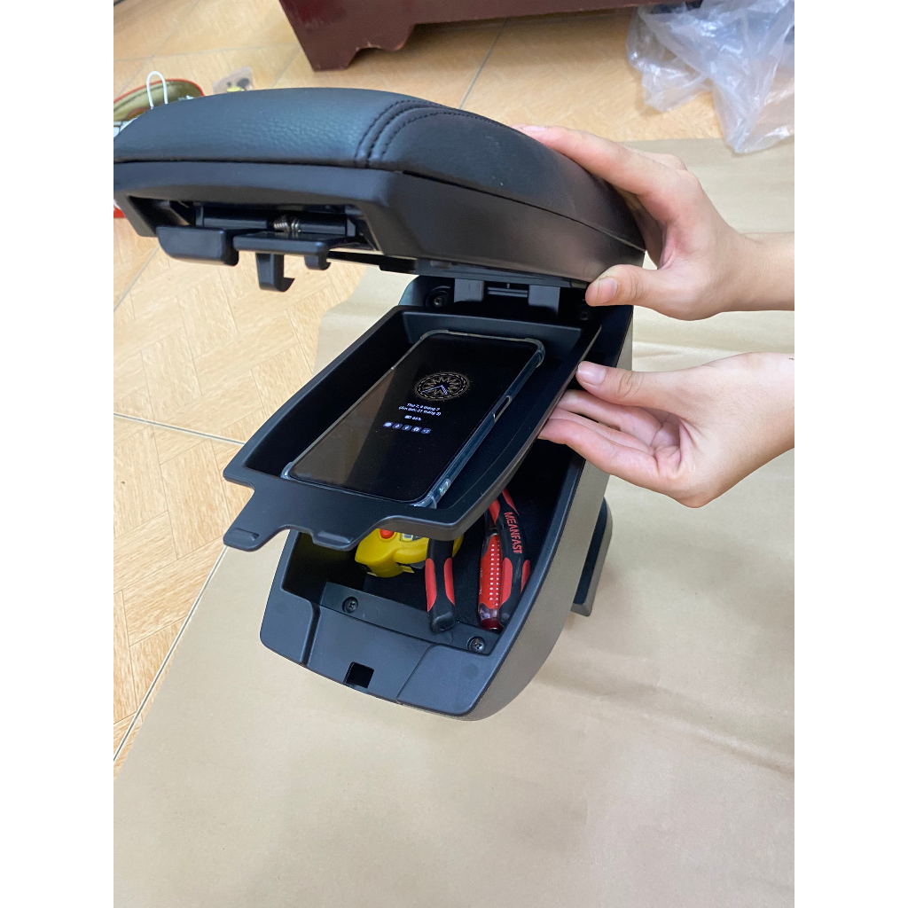 Hộp Tỳ Tay Cao Cấp Xe Kia Morning 2012 đến 2020 màu đen hàng cao cấp loại 1 MẪU 01