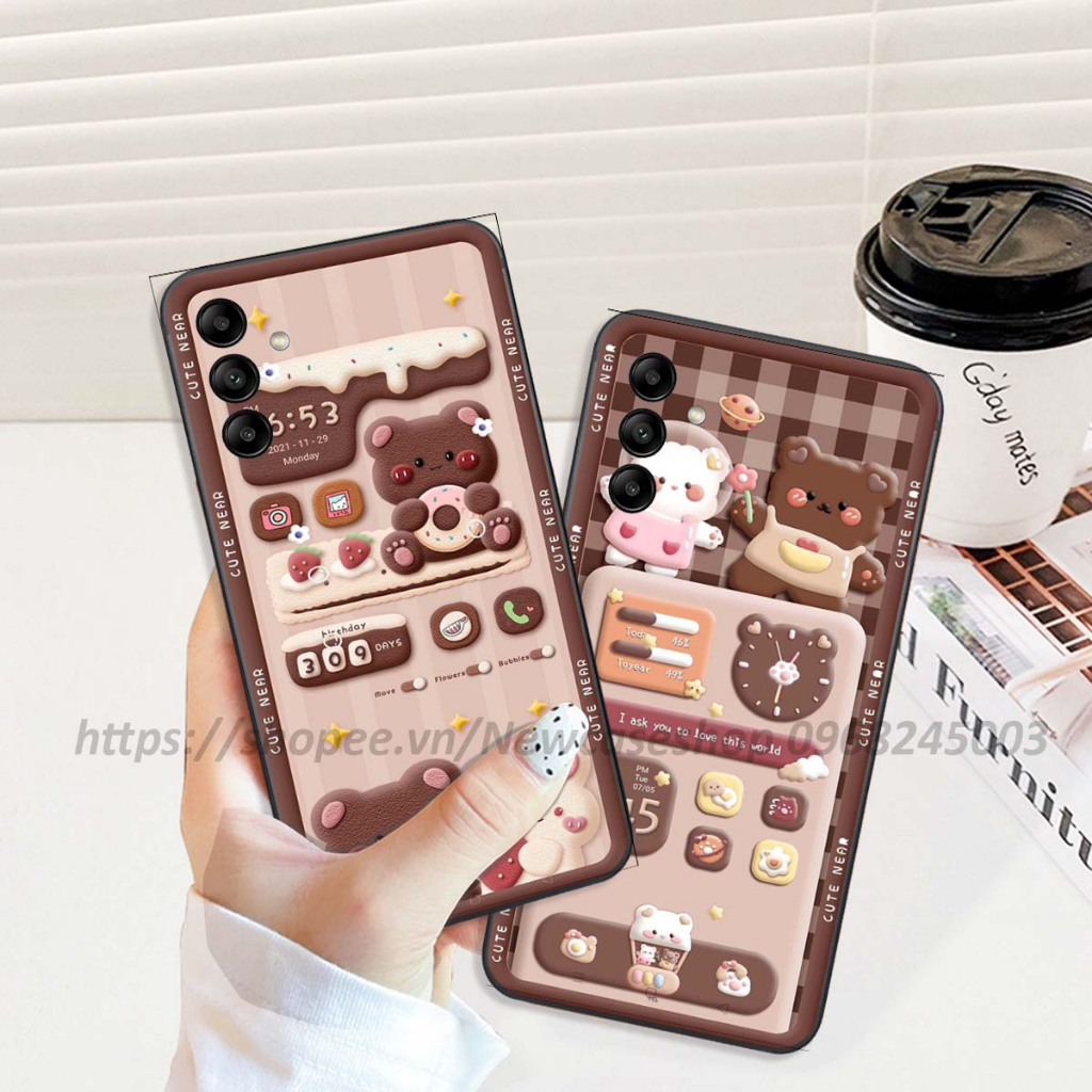 Ốp lưng Samsung A14 / A24 / A34 5G / A54 5G in hình gấu cute,bò sữa 3D cute dễ thương bảo vệ điện thoại.