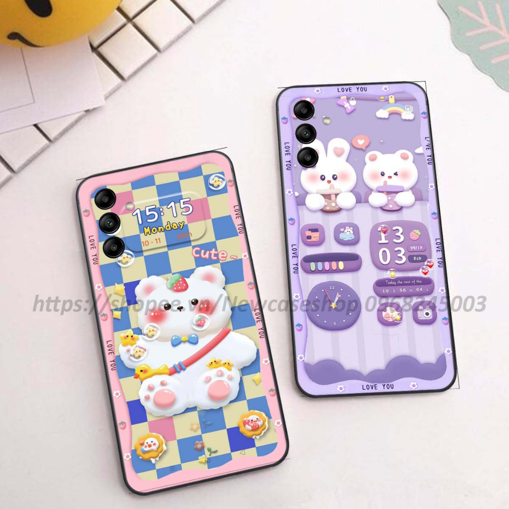 Ốp lưng Samsung A14 / A24 / A34 5G / A54 5G in hình gấu cute,bò sữa 3D cute dễ thương bảo vệ điện thoại.