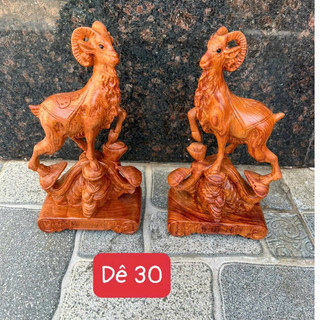 Tượng con dê gỗ hương đá cao 40-50cm