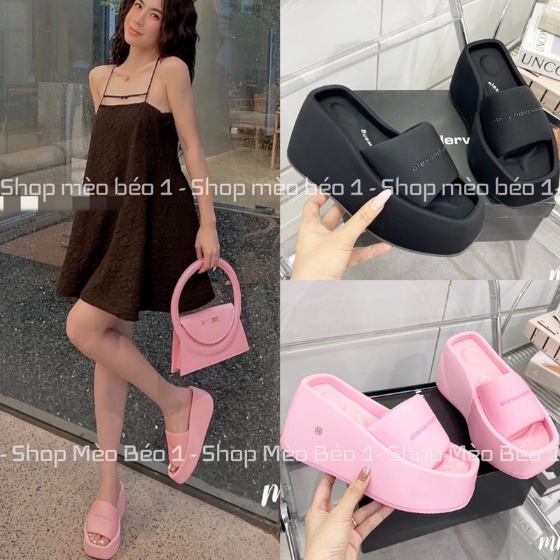 Dép Wang xuồng độn đế 7p màu đen