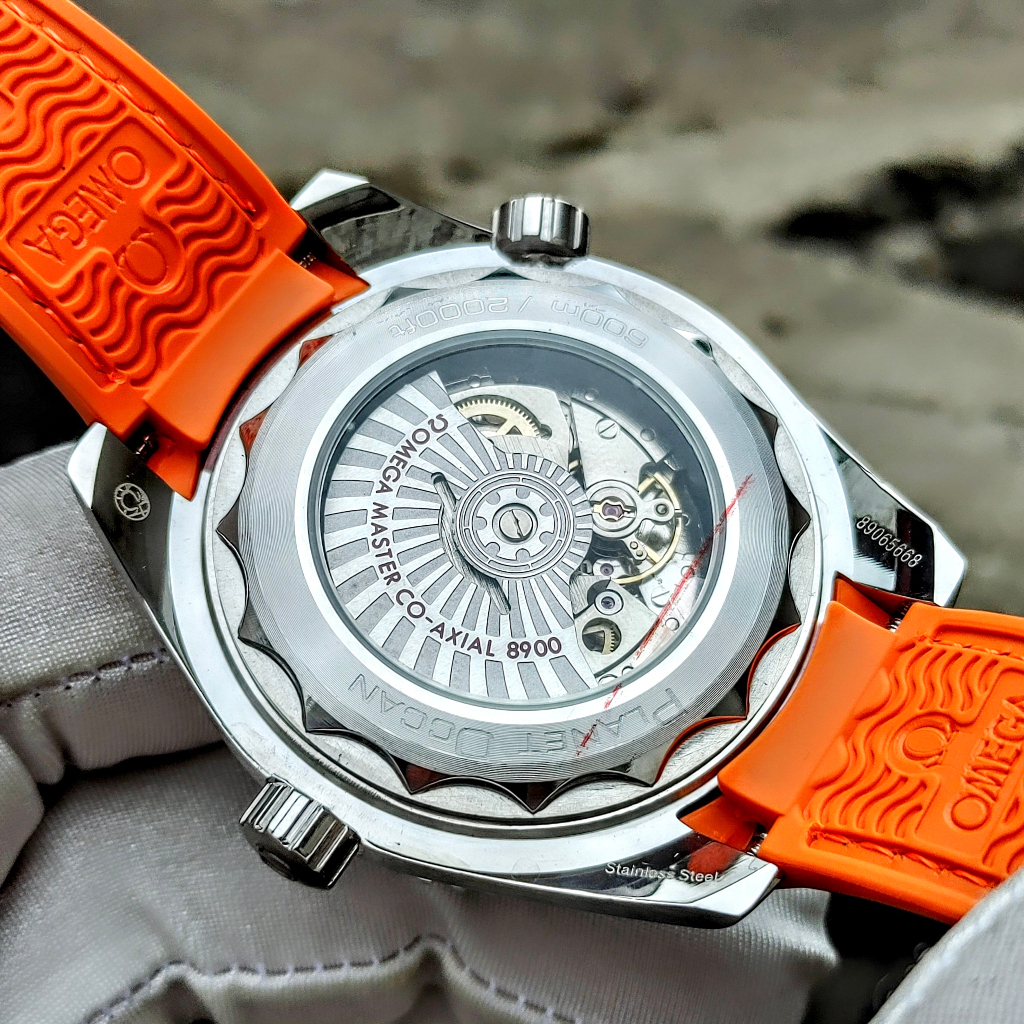 Đồng hồ Nam Omga 3kim mặt đen đen dây dù cao su máy nhật dòng cơ Automatic -41mm42mm