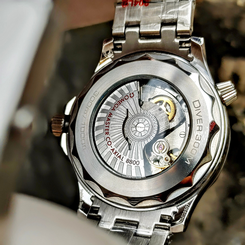 Đồng hồ Nam Omga 3kim mặt trắng dây cao đen, kim loại trắng máy nhật dòng cơ Automatic -40mm