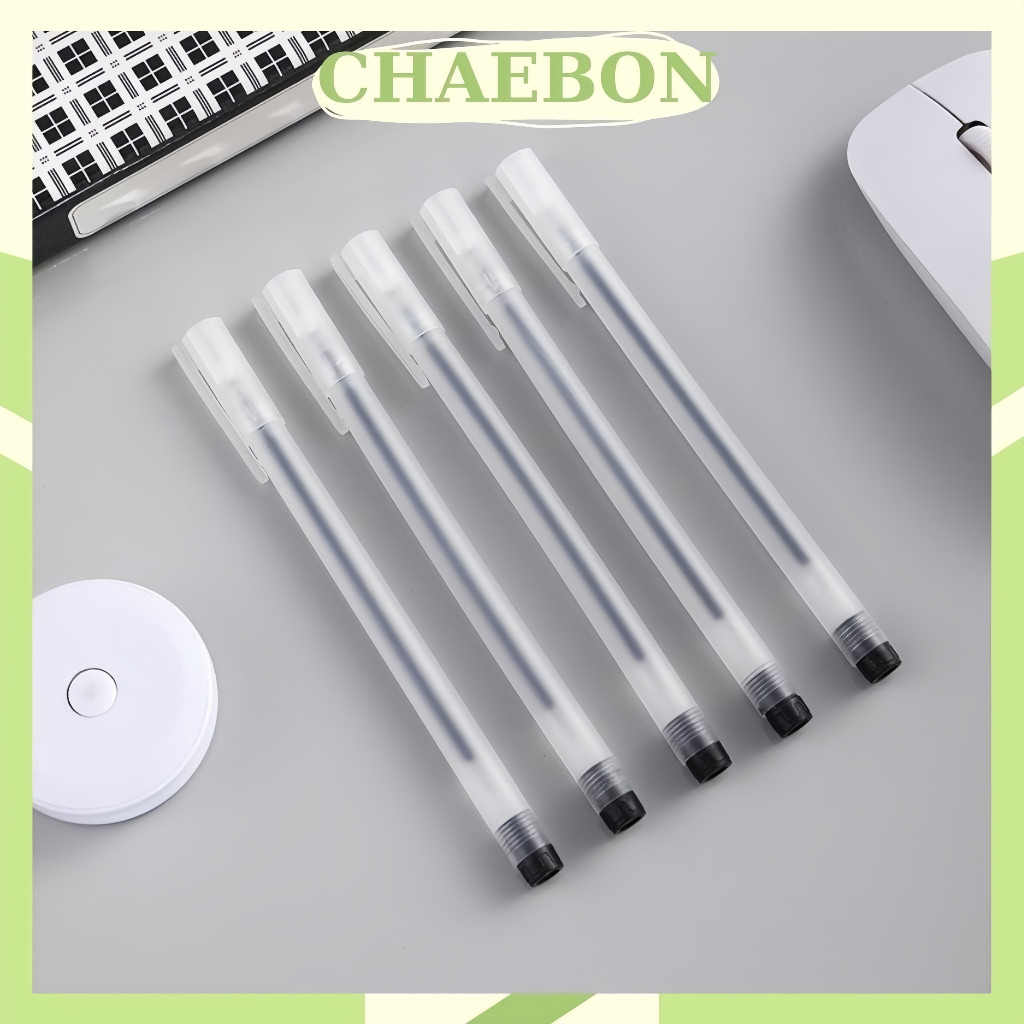 Bút gel CHAEBON bút bi nước văn phòng khô nhanh viết trơn đều nét 3 màu xanh đen đỏ ngòi 0.5mm B01