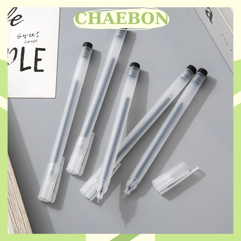 Bút gel CHAEBON bút bi nước văn phòng khô nhanh viết trơn đều nét 3 màu xanh đen đỏ ngòi 0.5mm B01