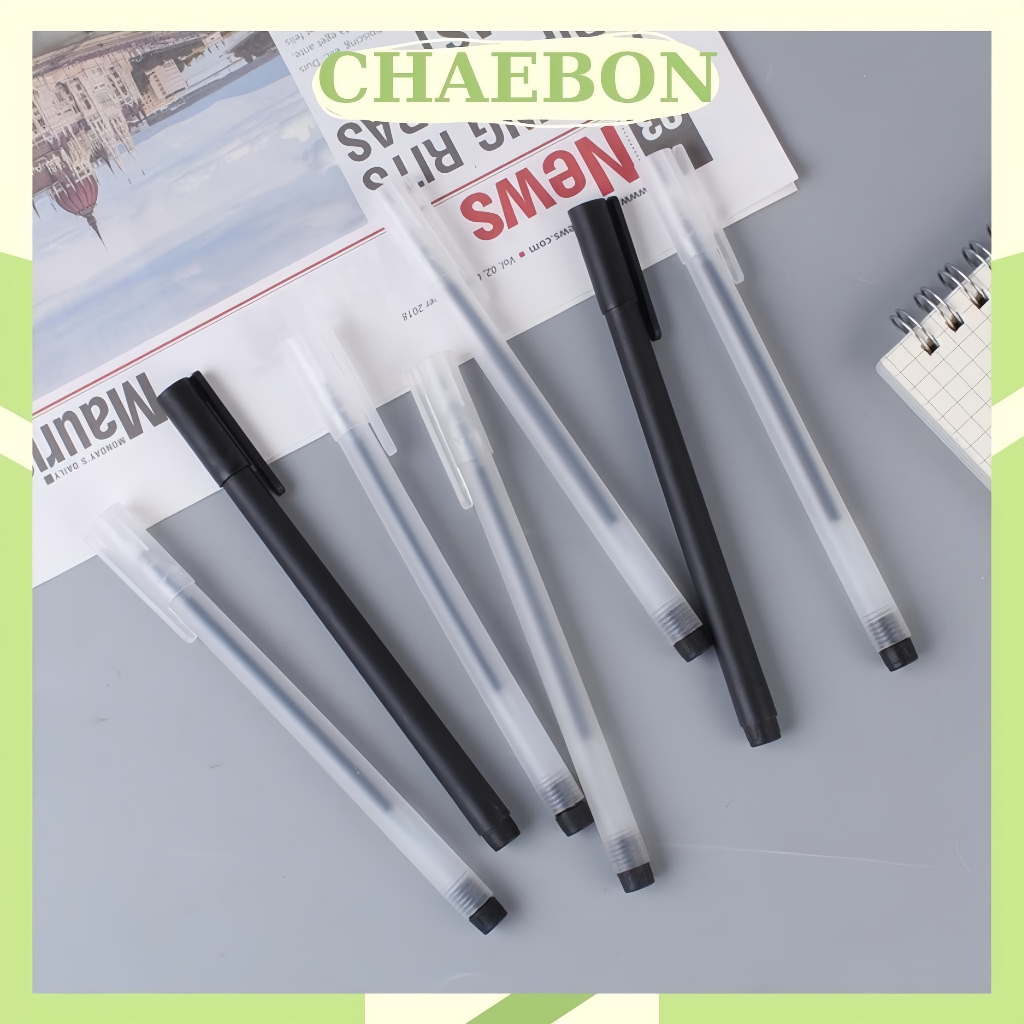 Bút gel CHAEBON bút bi nước văn phòng khô nhanh viết trơn đều nét 3 màu xanh đen đỏ ngòi 0.5mm B01