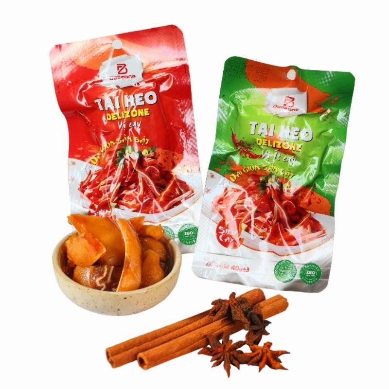 Tai Heo Delizone Vị Cay và Vị ít cay 30g Giòn sần sật