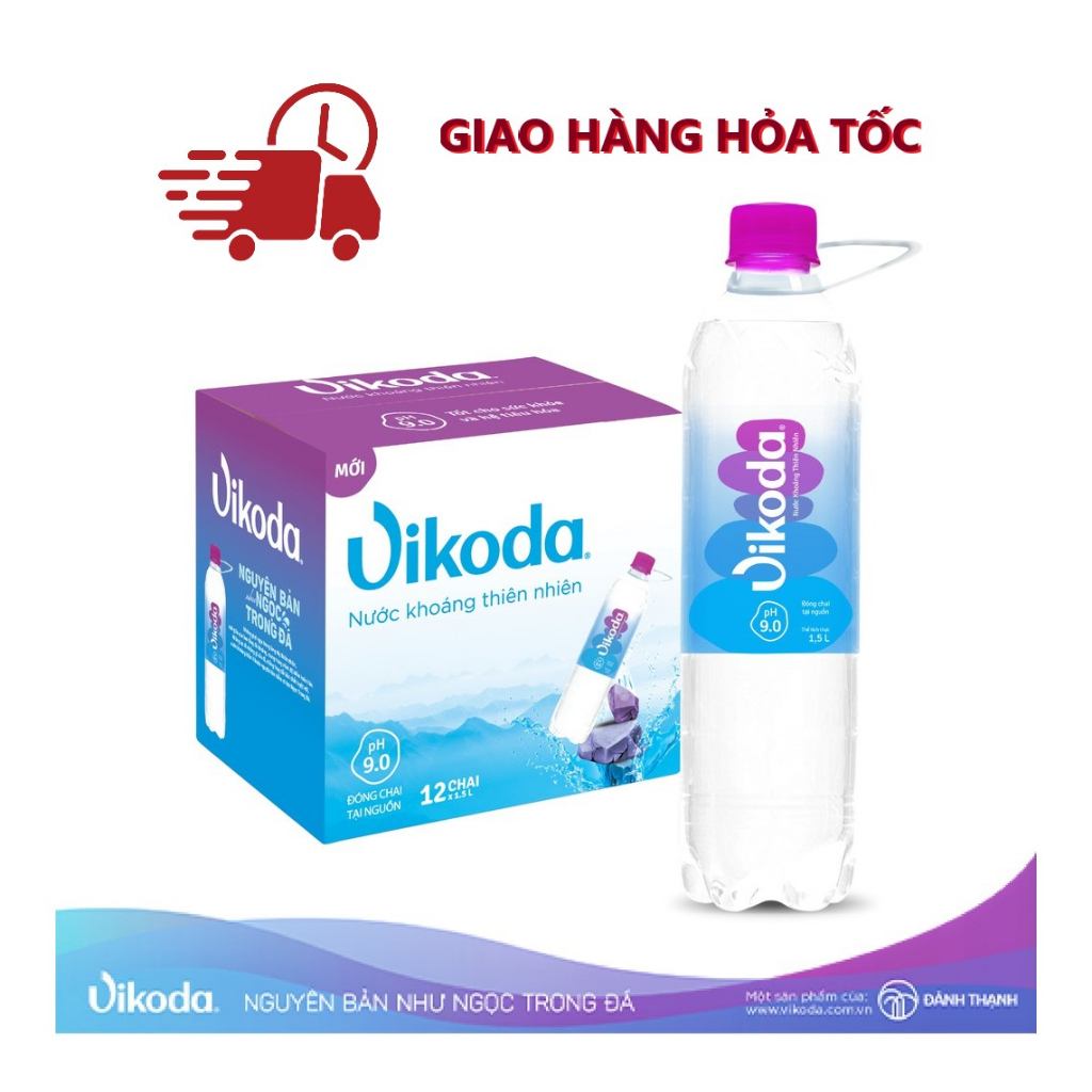 [DATE MỚI] Nước khoáng Vikoda Đảnh Thạnh Thùng 12 Chai 1.5 Lít