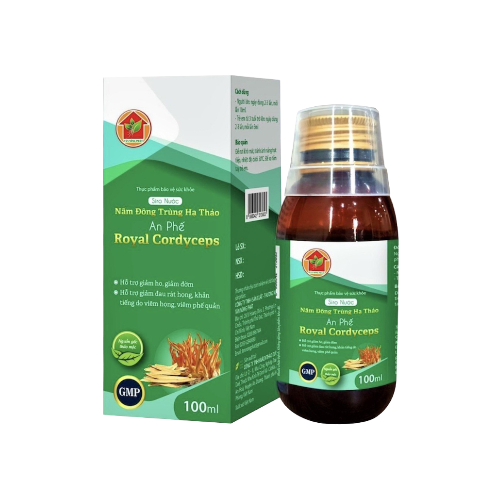 Siro ho Nấm Đông Trùng Hạ Thảo An Phế ROYAL Cordyceps hỗ trợ giảm ho, giảm đờm - 100ml