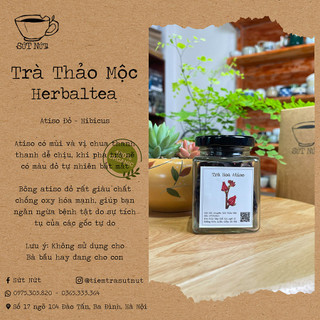 Trà hoa hibicus - atiso - vị chua nhẹ - màu đỏ hồng tự - hoa atiso - hũ 100ml