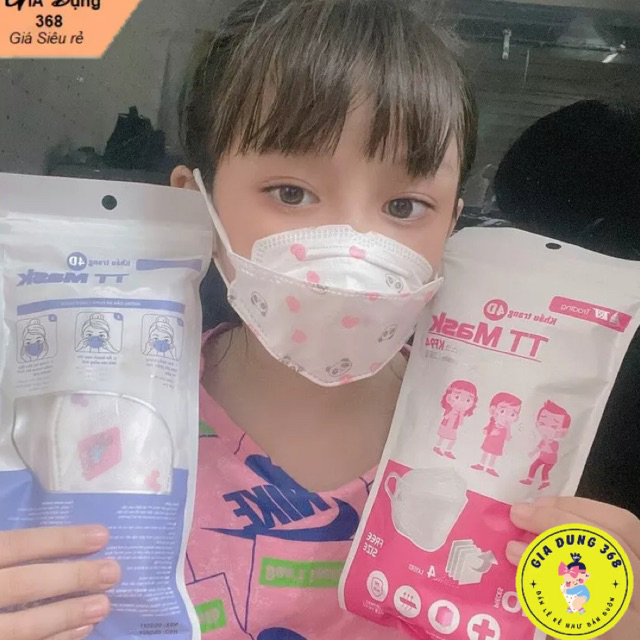 10 Cái Khẩu Trang Cho Bé 4D KF94 Hoạ Tiết Bé từ