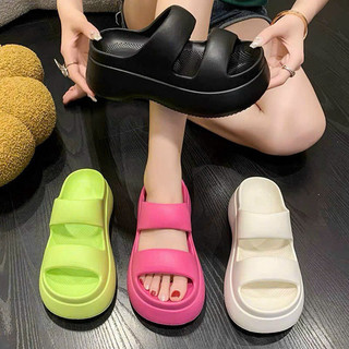 Dép quai ngang nữ 3TDEP, dép 2 quai đế xuồng độn đế 5cm chất liệu EVA thời trang