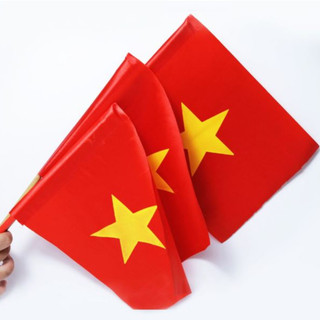 🍄Lá Cờ Tổ Quốc Cầm Tay Ngày Khai Giảng, Cờ Vẫy Cổ Vũ Bóng Đá, Để Bàn, Trang Trí, Chào Mừng Size Nhỏ 19x26cm