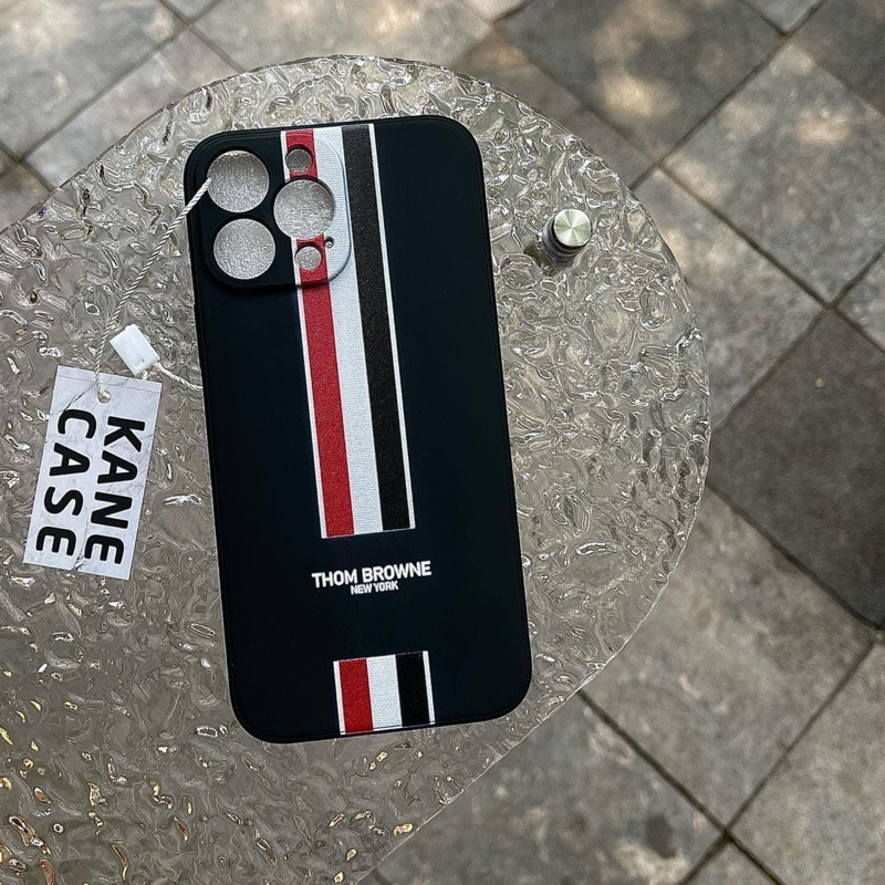 Ốp lưng dẻo đen viền cam th omb - ba len chống bẩn cho i phone 7 đến 14promax