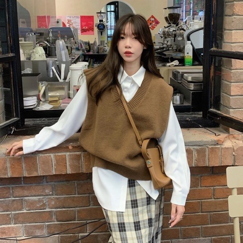 ÁO GILE LEN TRƠN XANH FORM RỘNG