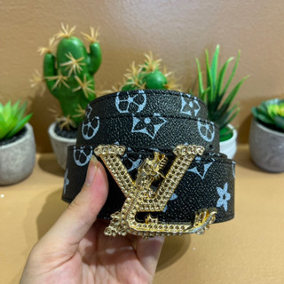 Thắt lưng nam mặt LV khoá rồng vàng, dây lưng nam LV