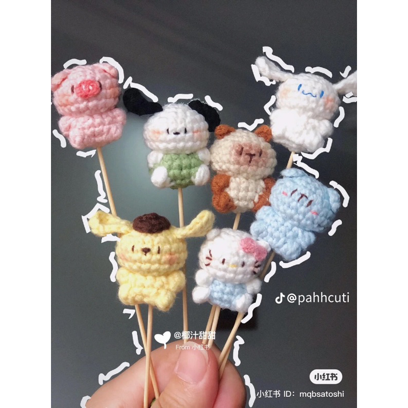 Thú móc len mini siêu đáng yêu 🐼🐶🐰🐱🐣🐸