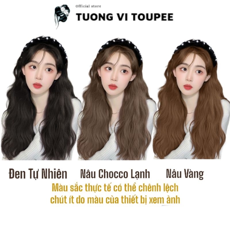 Tóc Giả Cài Băng Đô Xù Sóng Chuỗi Đá Tua Rua Tơ Cao Cấp Hot Trend
