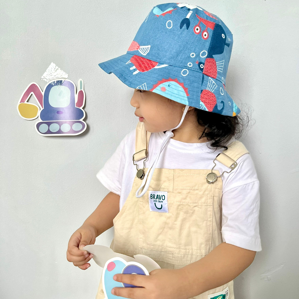 Nón rộng vành bucket chống nắng họa tiết ngộ nghĩnh cho bé 1-14 tuổi, chất COTTON mềm mát phong cách Hàn Quốc