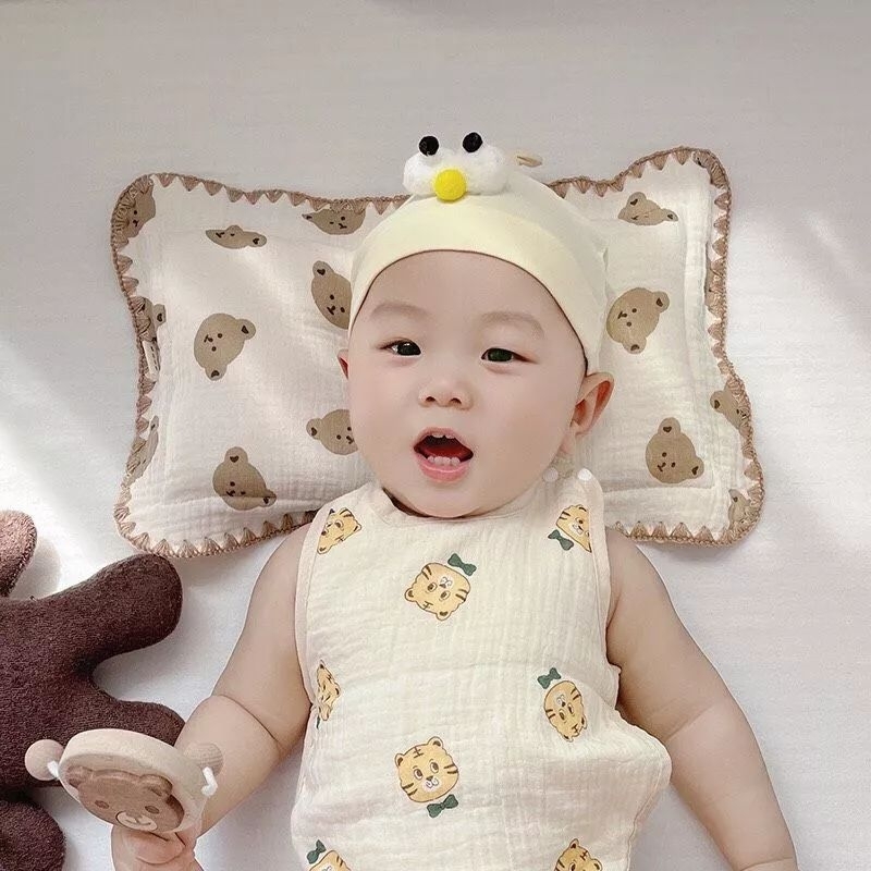 Gối Lõm Xô Mặt Cười Cao Cấp Cho Bé, Gối Chống Bẹp Đầu Phong Cách Hàn Quốc