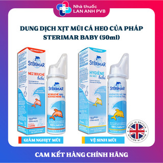 Xịt mũi cá heo STERIMAR BABY - Nước muối biển vệ sinh khoang mũi cho bé.