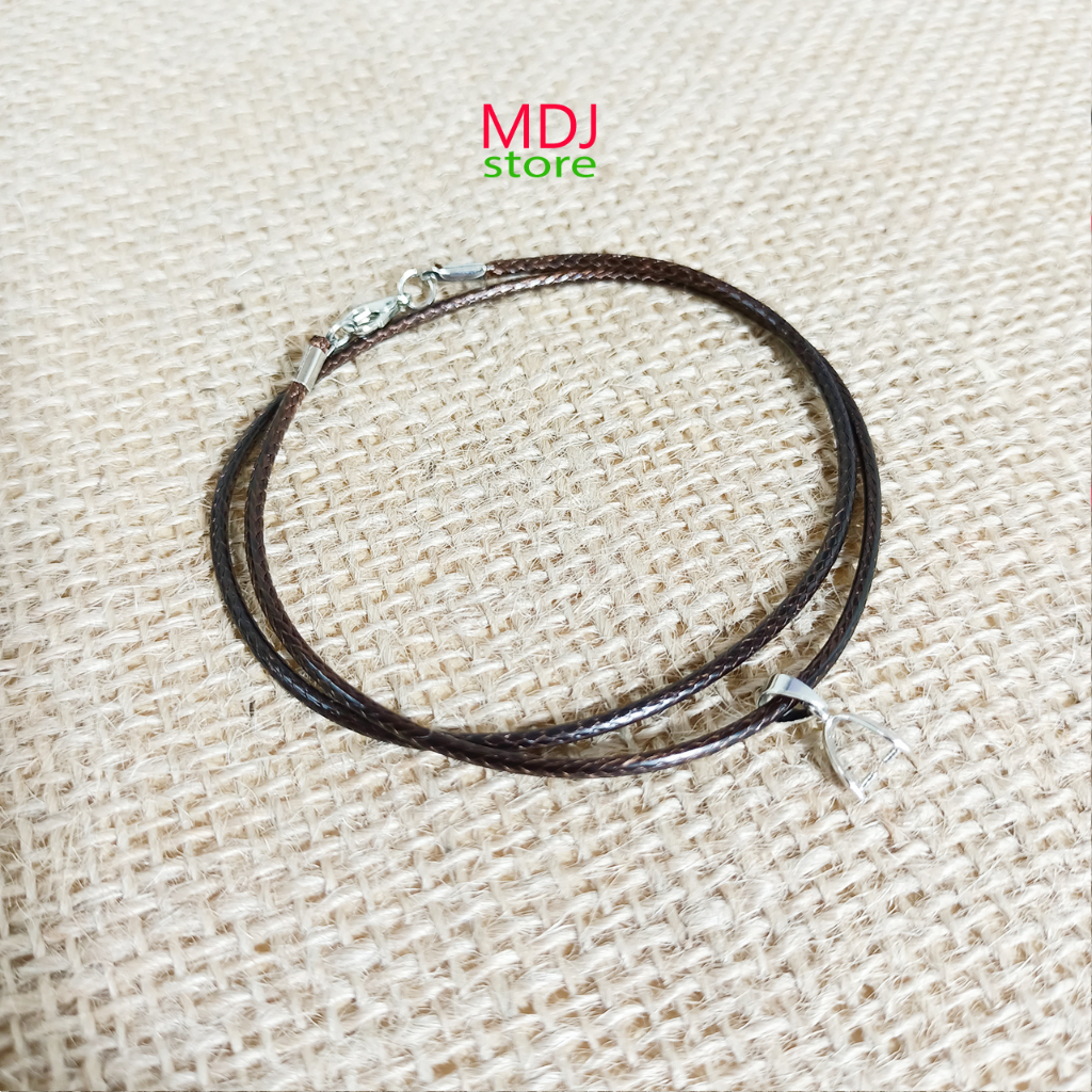 Dây đeo Phật bản mệnh có móc kẹp MDJ chất liệu cotton sáp size 2mm dài 45 cm