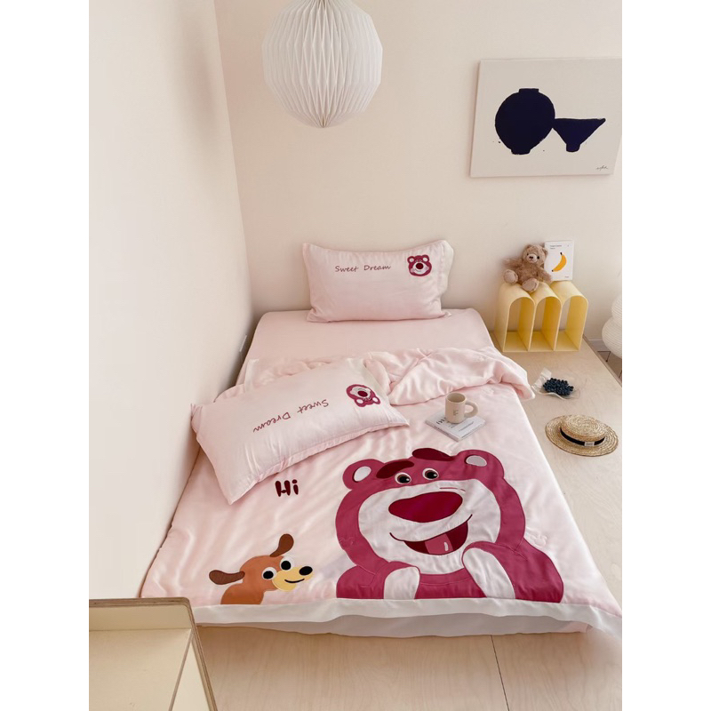 ( Ảnh thật ở cuối ) Set ga tencel disney IGUN BEDDING hoạ tiết thêu bắt mắt mát lạnh cho mùa hè, mềm mịn an toàn cho da