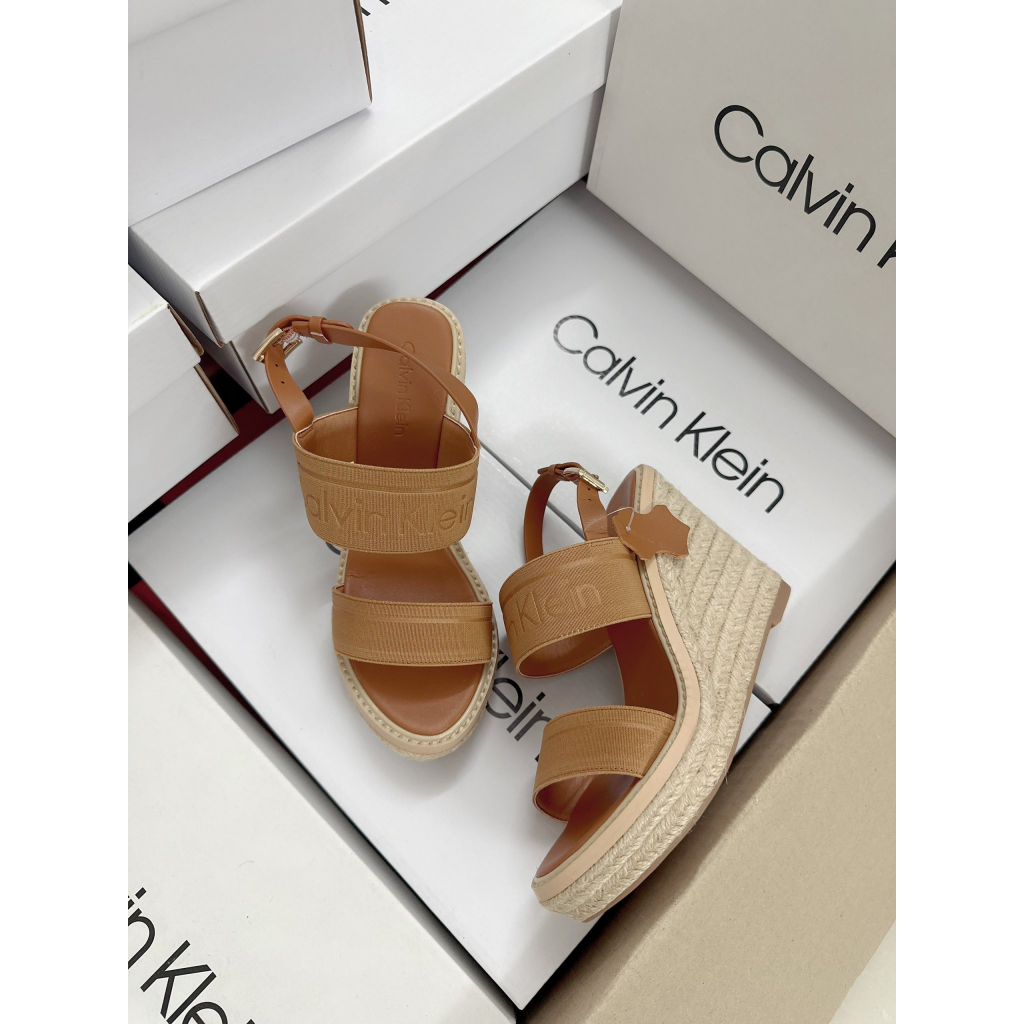 Giày Sandal Nữ Cao Gót Đế Xuồng Cối Quai Ngang 9p