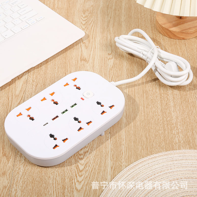 Ổ điện đa năng 3000W chống giật chống cháy cao cấp Subada có cổng sạc USB và type C 10W chân cắm 2 chấu thông dụng OD23