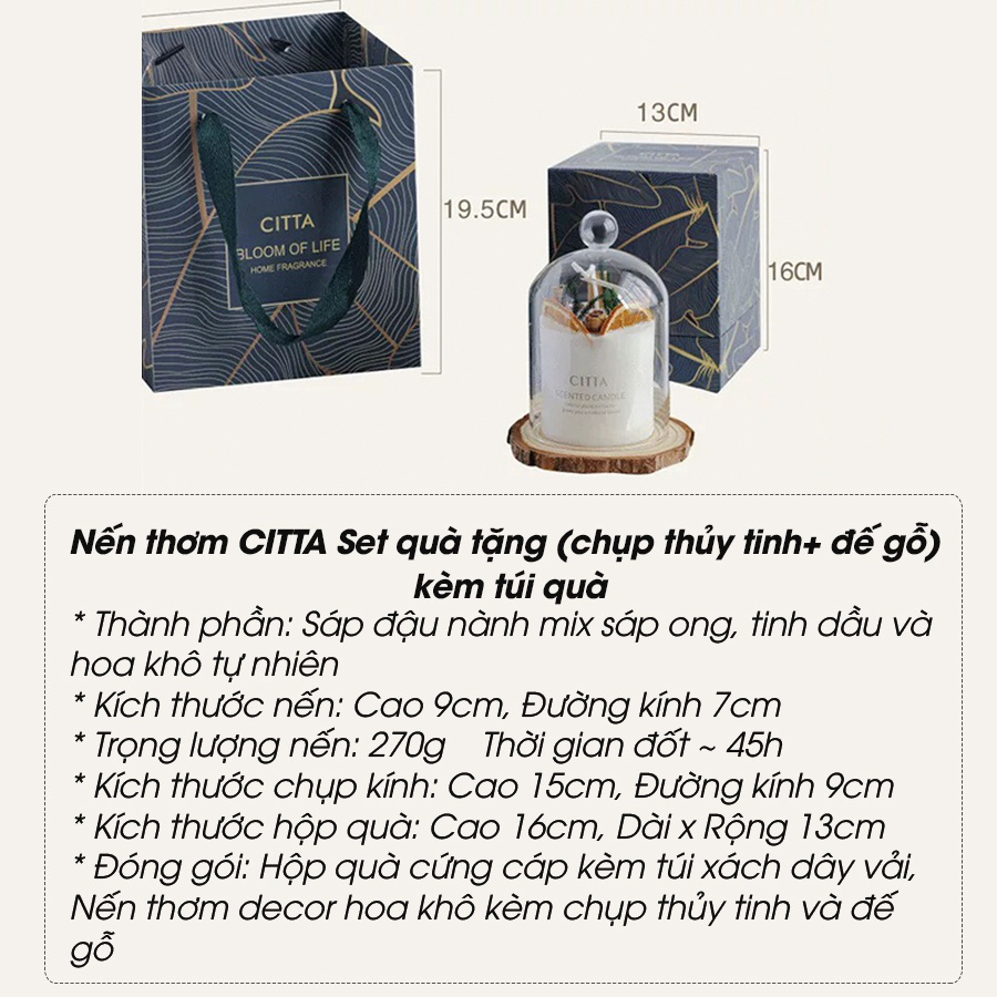Set nến thơm quà tặng hoa cỏ Chillme handmade quà sinh nhật cho nữ bạn gái người yêu ngày lễ