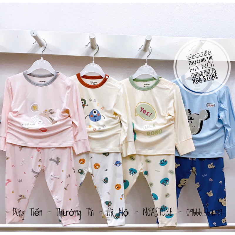 Bộ đồ dài cho bé trai bé gái hãng uala rogo chất modal mềm mại
