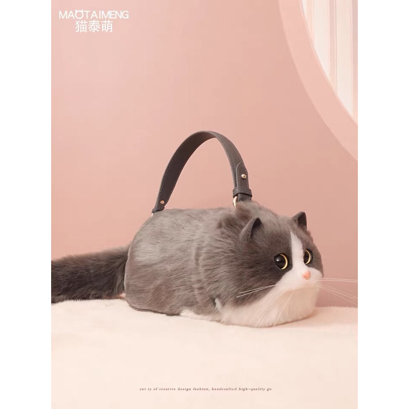 Túi xách mèo dễ thương lông mềm,túi mèo xinh
