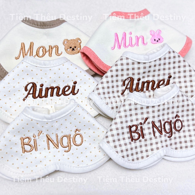 Yếm Bunnie Blossom Hàn Quốc thêu tên cho bé 🐻