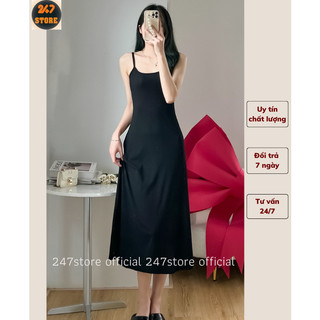 Váy hai dây thun co giãn dáng xòe basic 247store-Vay2s200_p4k5