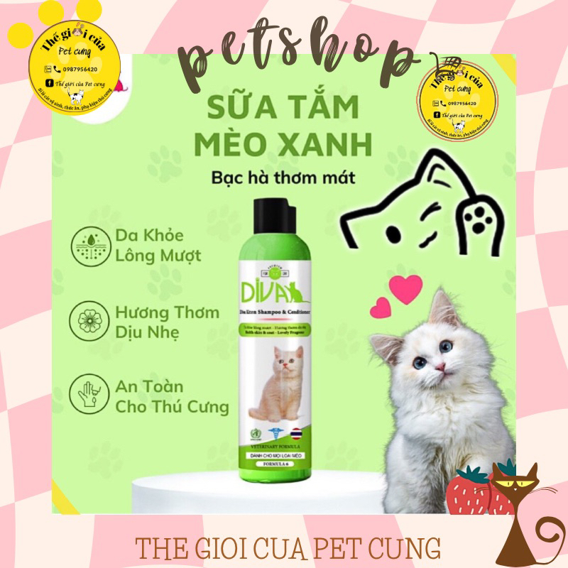 Sữa tắm Diva chai 260ml -400ml cho chó mèo siêu thơm