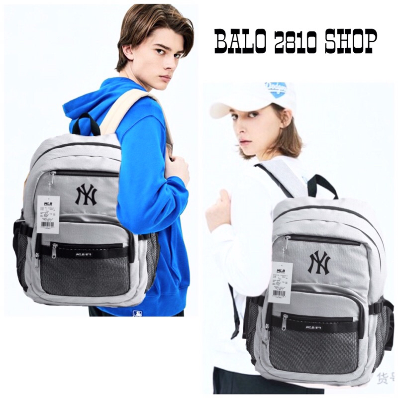 Balo Thể Thao Thời Trang MLB Newyork Yankees Classic Backpack BÁNH MÌ STORE Balo Màu Xám Đi Học Đựng Được Laptop 16 Inch