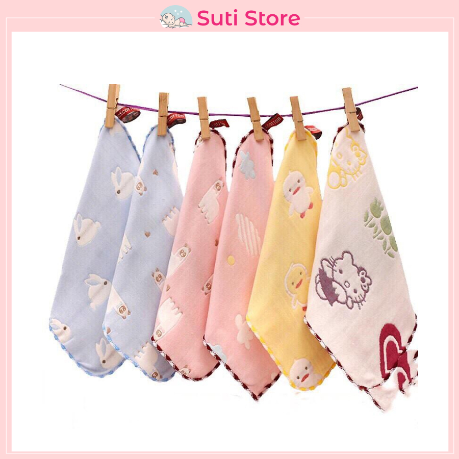 Khăn sữa cho bé sơ sinh, set 5 khăn sữa, khăn mặt sợi tre kiluta siêu thấm hút