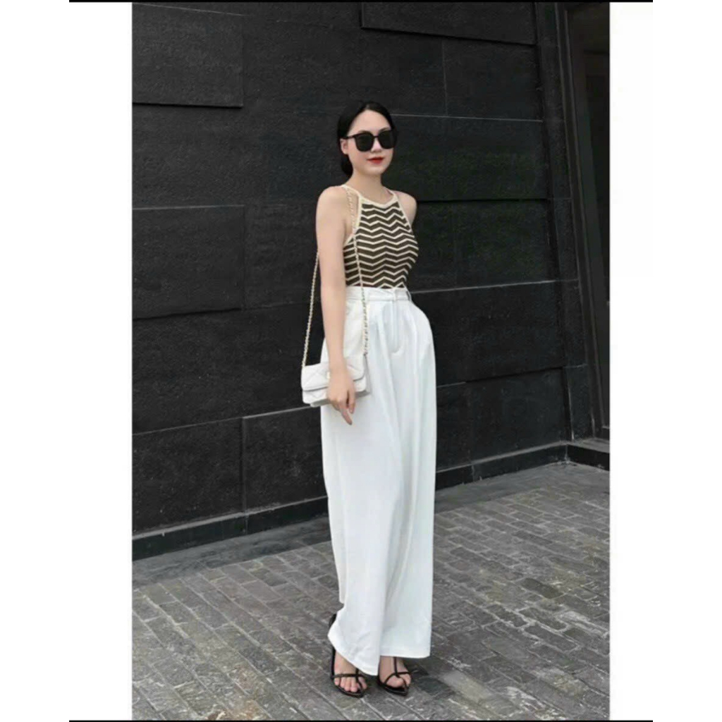 Áo sát nách nữ- Áo dệt kim sát nách dáng ôm in kẻ sọc thiết kế ngọt ngào cho Nữ 2023